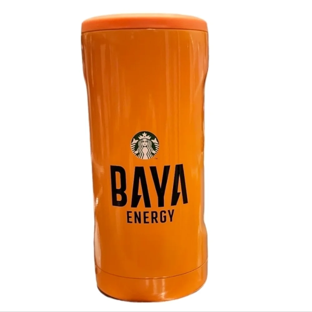 Starbucks BAYA Energy Drink Stainless Steel Insulated Slim Can Koozie, NIB